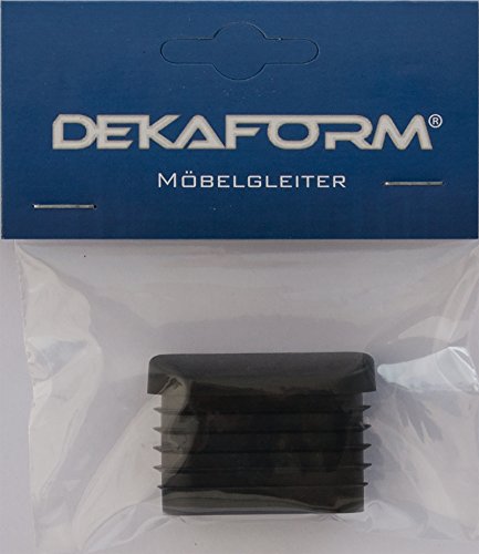Dekaform Fussstopfen S101, Kunststoff Stopfen, Fusskappe, Möbelgleiter, Stuhlgleiter Gartenstuhl - Fußsstopfen Stapelstuhl, Kunststoffgleiter für Gaten Stuhl mit Flach - Ovalrohr* schwarz (48x20) von DEKAFORM