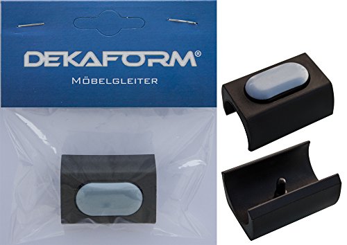 Dekaform PTFE Teflongleiter* PT-204-25 Klemmgleiter - Stuhlgleiter für Freischwinger Stahlrohrstühle Tecta Thonet zum Klipsen mit Zapfen (25, Schwarz) von DEKAFORM