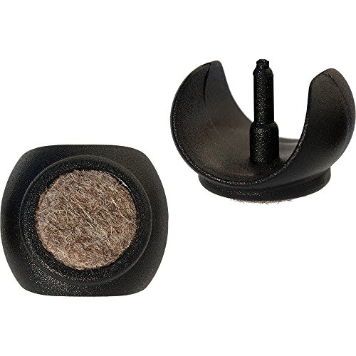 Filz Kugelform Klemmgleiter Dekaform Fi-206 Design Filzgleiter für runde Rohre Stahlrohrmöbel Bürostuhl Sessel Lounge Möbel Bodenschoner Stühle zum Klipsen mit Zapfen* (35.0, Schwarz) von DEKAFORM