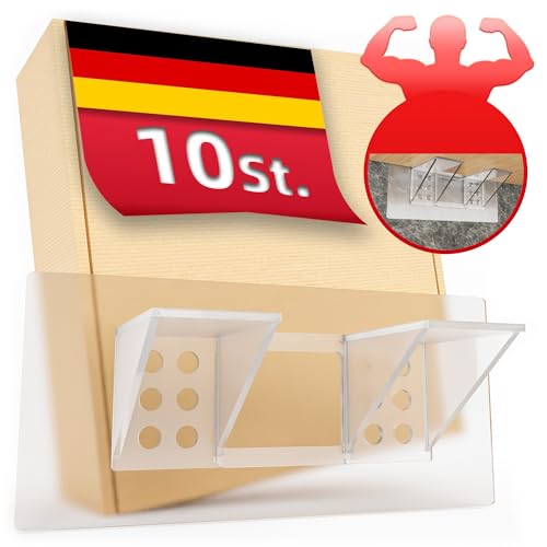 DEKAZIA® 10 Regalbodenträger selbstklebend | Regalbodenhalter selbstklebend Regalboden Halterung Regalbefestigung ohne Bohren Schrankboden Halter Regalbrett Bodenträger für Einlegeboden von DEKAZIA