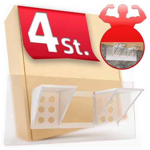 DEKAZIA® 4 Regalbodenträger selbstklebend | Regalbodenhalter selbstklebend Regalboden Halterung Regalbefestigung ohne Bohren Schrankboden Halter Regalbrett Bodenträger für Einlegeboden von DEKAZIA