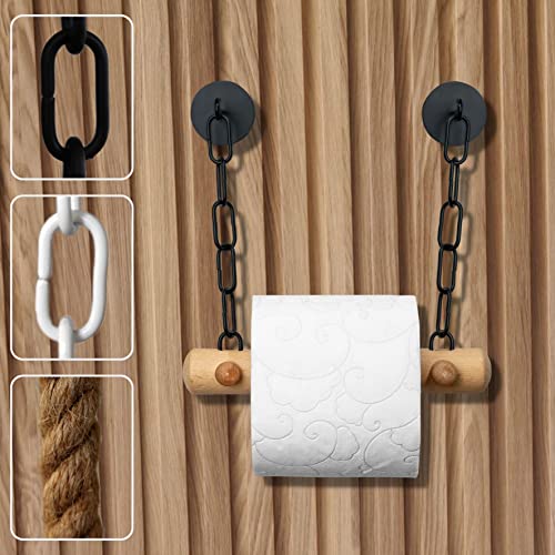 DEKAZIA® Toilettenpapierhalter Holz | Toilettenpapierhalter ohne Bohren schwarz | Klopapierhalter ohne Bohren | Klorollenhalter ohne Bohren | WC Papier Halterung | Klopapier Halterung WC Rollenhalter von DEKAZIA