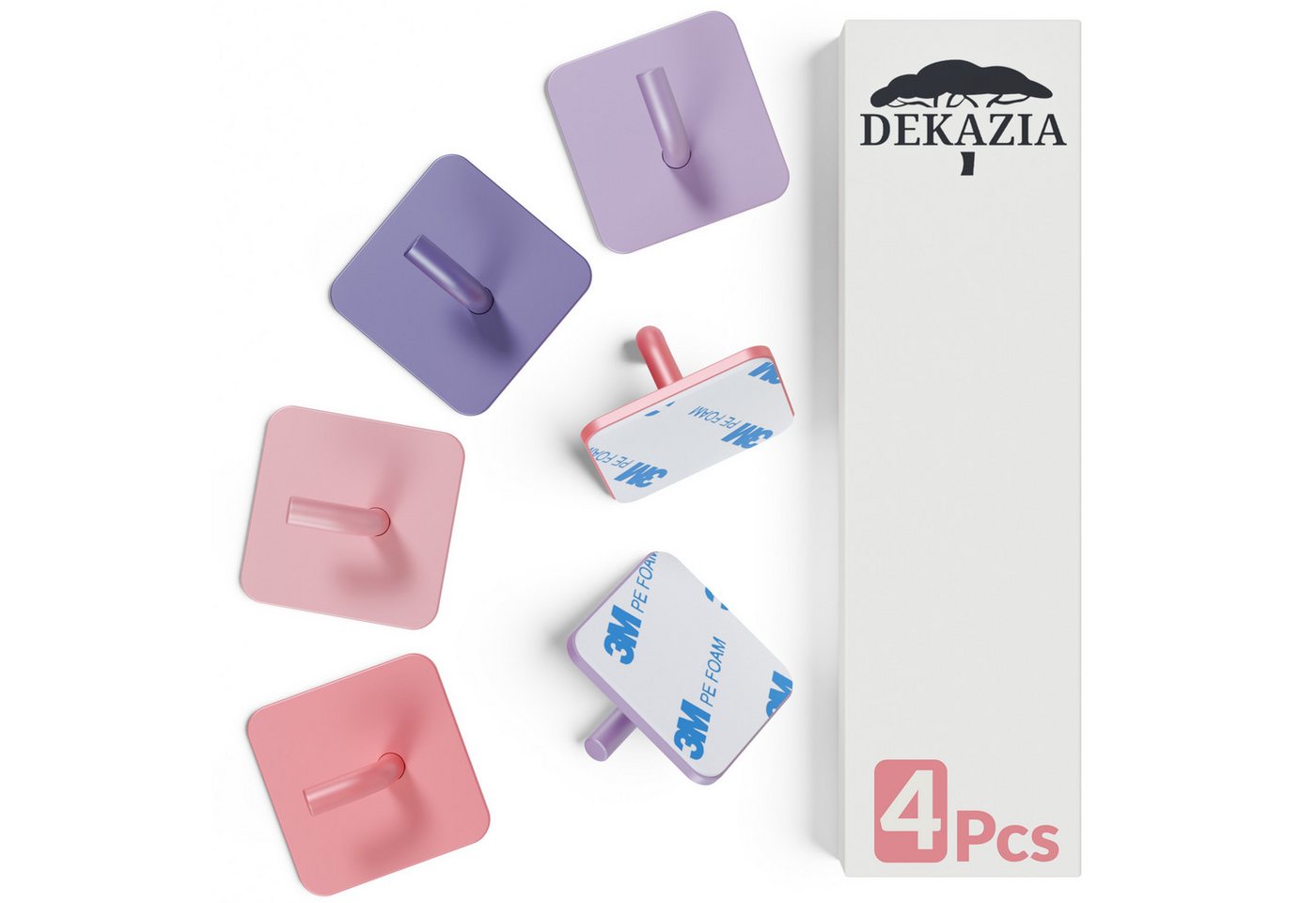 DEKAZIA Klebehaken Bunt Kindergarderobe Garderobe Kinder Kleiderhaken Kinder, Kinderzimmer, Bad, WC, Wand, Kinder Zimmer, Kinder, (Handtuchhaken, 8-St., Wandhaken Haken selbstklebend), Garderobenhaken Kinder von DEKAZIA