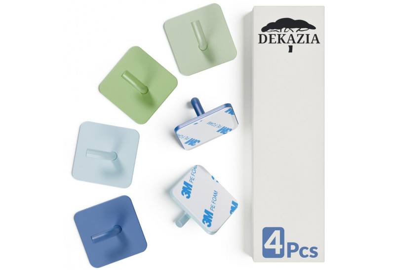 DEKAZIA Klebehaken Bunt Kindergarderobe Garderobe Kinder Kleiderhaken Kinder, Kinderzimmer, Bad, WC, Wand, Kinder Zimmer, Kinder, (Handtuchhaken, 8-St., Wandhaken Haken selbstklebend), Garderobenhaken Kinder von DEKAZIA