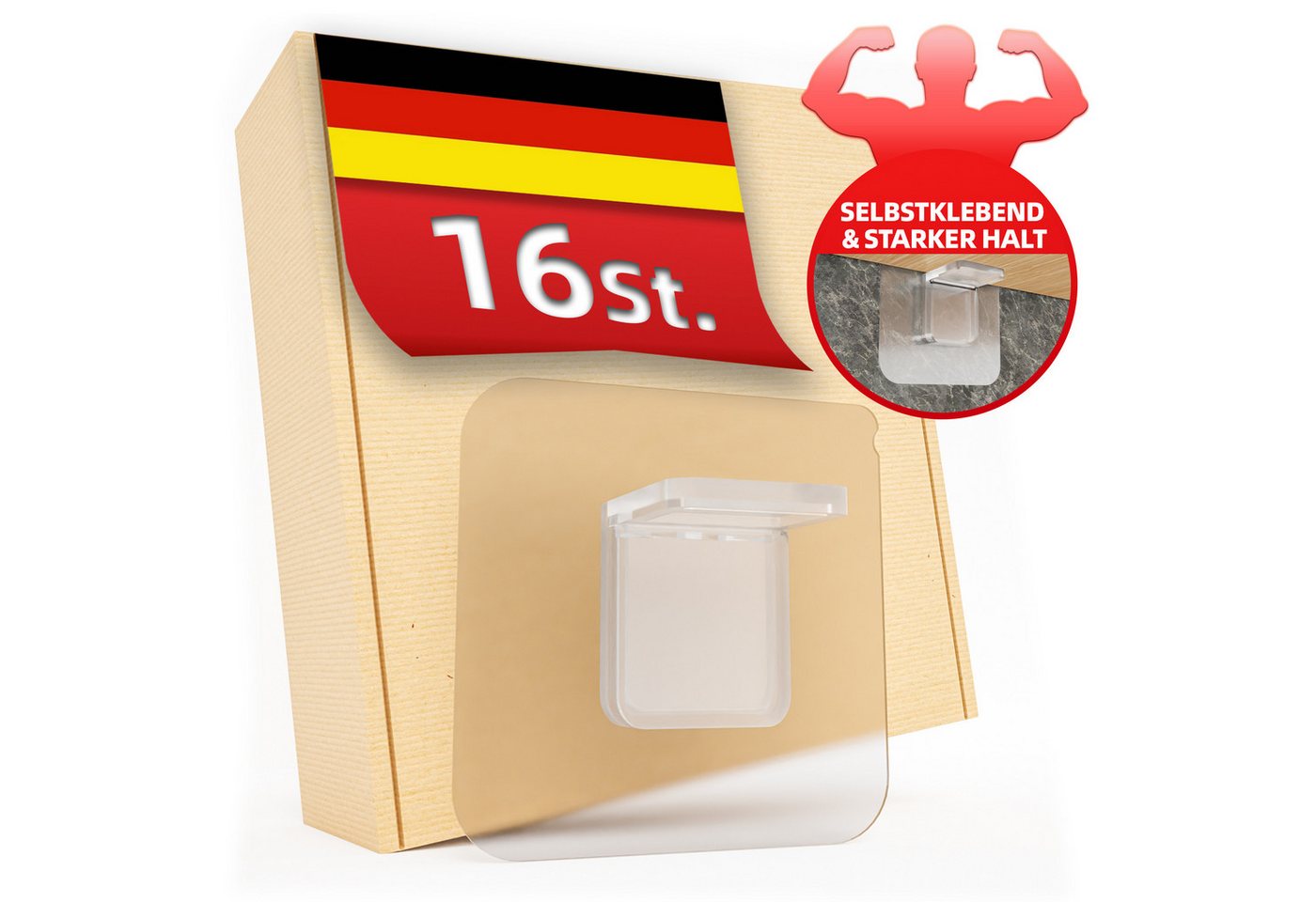 DEKAZIA Wandregalhalter ohne Bohren, Regalbodenhalter selbstklebend, Träger für Regalböden, versch. Größen & Lasten, 4er, 10er, 16er Set 16-tlg., Regalbodenträger Sets Bretthalter für Schränke Regale DEKAZIA Wandregalhalter ohne Bohren, Regalbodenhalter selbstklebend, Träger für Regalböden, versch. Größen & Lasten, 4er, 10er, 16er Set 16-tlg., Regalbodenträger Sets Bretthalter für Schränke Regale von DEKAZIA
