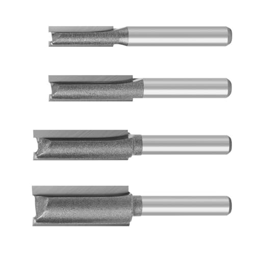 4pieces Professionelle Holzbearbeitung Router Bit Doppelkanten Design 1/4inch Shank Haltbarkeit Stahl Gerade Geschnitten Router Bit Wolfride Geradeaus Geschnitten von DEKKRYNFV