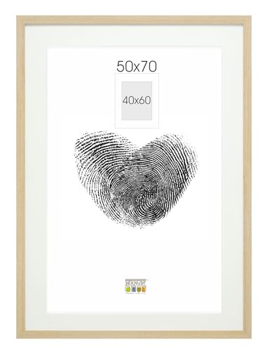 DEKNUDT FRAMES Bilderrahmen mit Passepartout - Natur Holzfarbe - S66KH1 P1 50x70cm für Bild 40x60cm - Bilderrahmen Holz MDF - Bilder aufhängen DEKNUDT FRAMES Bilderrahmen mit Passepartout - Natur Holzfarbe - S66KH1 P1 50x70cm für Bild 40x60cm - Bilderrahmen Holz MDF - Bilder aufhängen von DEKNUDT