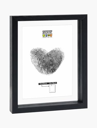 DEKNUDT Frames S68SG2 Bilderrahmen – zwischen zwei Gläsern – schwarzer Rand – MDF-Holz – für Format bis 15 x 20 cm – S68SG2 von DEKNUDT