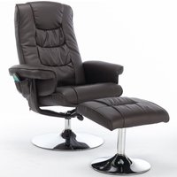 Massagesessel mit PU-Leder, 5-Punkt-Massagegerät und Heizfunktion, 360° drehbar, für Wohnzimmer und Schlafzimmer, 79x79x106 cm, Braun Massagesessel mit PU-Leder, 5-Punkt-Massagegerät und Heizfunktion, 360° drehbar, für Wohnzimmer und Schlafzimmer, 79x79x106 cm, Braun von DEKO COLLECTION