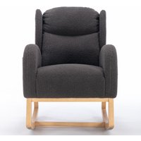 Moderner Schaukelstuhl mit Teddy-Stoffbezug, Ohrensessel mit ergonomischem Wingback-Design, für Wohnzimmer und Schlafzimmer, 71x96,5x101 cm, Dunkelgrau Moderner Schaukelstuhl mit Teddy-Stoffbezug, Ohrensessel mit ergonomischem Wingback-Design, für Wohnzimmer und Schlafzimmer, 71x96,5x101 cm, Dunkelgrau von DEKO COLLECTION