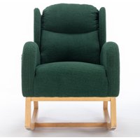 Moderner Schaukelstuhl mit Teddy-Stoffbezug, Ohrensessel mit ergonomischem Wingback-Design, für Wohnzimmer und Schlafzimmer, 71x96,5x101 cm, Grün Moderner Schaukelstuhl mit Teddy-Stoffbezug, Ohrensessel mit ergonomischem Wingback-Design, für Wohnzimmer und Schlafzimmer, 71x96,5x101 cm, Grün von DEKO COLLECTION