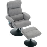 Relaxsessel mit Liegefunktion und 5-Punkte-Massage, Fernsehsessel mit elektrischer Heizfunktion und Hocker, 360° drehbar, Chenille-Stoff, 75,5x77x100 cm, Grau Relaxsessel mit Liegefunktion und 5-Punkte-Massage, Fernsehsessel mit elektrischer Heizfunktion und Hocker, 360° drehbar, Chenille-Stoff, 75,5x77x100 cm, Grau von DEKO COLLECTION