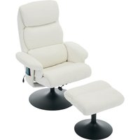 Relaxsessel mit Liegefunktion und 5-Punkte-Massage, Fernsehsessel mit elektrischer Heizfunktion und Hocker, 360° drehbar, Chenille-Stoff, 75,5x77x100 cm, Weiß Relaxsessel mit Liegefunktion und 5-Punkte-Massage, Fernsehsessel mit elektrischer Heizfunktion und Hocker, 360° drehbar, Chenille-Stoff, 75,5x77x100 cm, Weiß von DEKO COLLECTION
