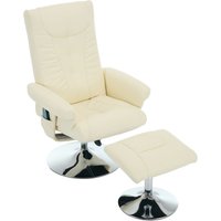 Relaxsessel mit Liegefunktion und 5-Punkte-Massage, Fernsehsessel mit elektrischer Heizfunktion und Hocker, 360° drehbar, PU-Stoff, 75x76x103 cm, Beige Relaxsessel mit Liegefunktion und 5-Punkte-Massage, Fernsehsessel mit elektrischer Heizfunktion und Hocker, 360° drehbar, PU-Stoff, 75x76x103 cm, Beige von DEKO COLLECTION