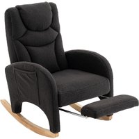 Schaukelstuhl Relaxsessel mit Armlehne, gepolstert und ergonomisch, für Wohnzimmer und Schlafzimmer, 66x96-125,5x99 cm, Dunkelgrau von DEKO COLLECTION