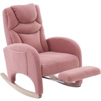 Schaukelstuhl Relaxsessel mit Armlehne, gepolstert und ergonomisch, für Wohnzimmer und Schlafzimmer, 66x96-125,5x99 cm, Rosa von DEKO COLLECTION