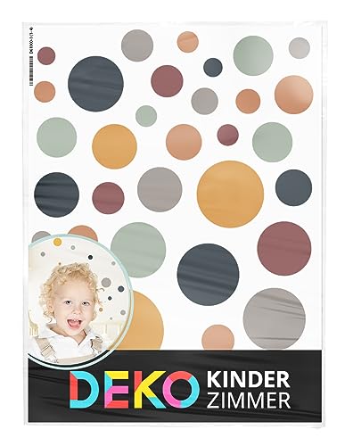 DEKO KINDERZIMMER 172 Wandtattoo Punkte Dots Wandsticker Kreise Pastell Farben Wandaufkleber Babyzimmer Sticker selbstklebend blau gelb mint DK1125-12 von DEKO KINDERZIMMER