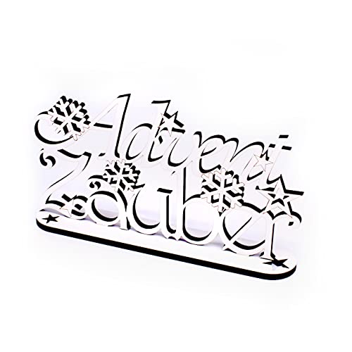 DEKO-LANDO Winter Deko Schriftzug - Adventzauber - Aufsteller aus Holz weiß mit Schneeflocken & Sternen Weihnachtsdeko 21 x 13 cm DEKO-LANDO Winter Deko Schriftzug - Adventzauber - Aufsteller aus Holz weiß mit Schneeflocken & Sternen Weihnachtsdeko 21 x 13 cm von DEKO-LANDO