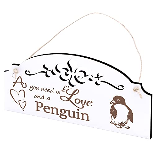 DEKO-LANDO Schild Pinguin 20x10cm - All you need is Love and a Penguin Holz Wanddeko Dekoration Wand, Weiß DEKO-LANDO Schild Pinguin 20x10cm - All you need is Love and a Penguin Holz Wanddeko Dekoration Wand, Weiß von DEKO-LANDO