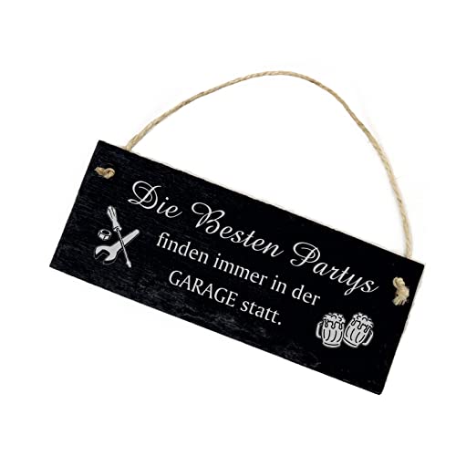 Die Besten Partys finden immer in der Garage statt - Schild Schiefer graviert Autowerkstatt Wanddeko 22 x 8 cm | Dekolando Die Besten Partys finden immer in der Garage statt - Schild Schiefer graviert Autowerkstatt Wanddeko 22 x 8 cm | Dekolando von DEKO-LANDO