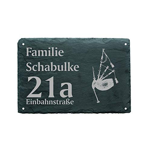 Hausnummer Türschild DUDELSACK - Name + Straße (optional) - 22 x 16 cm von DEKO-LANDO