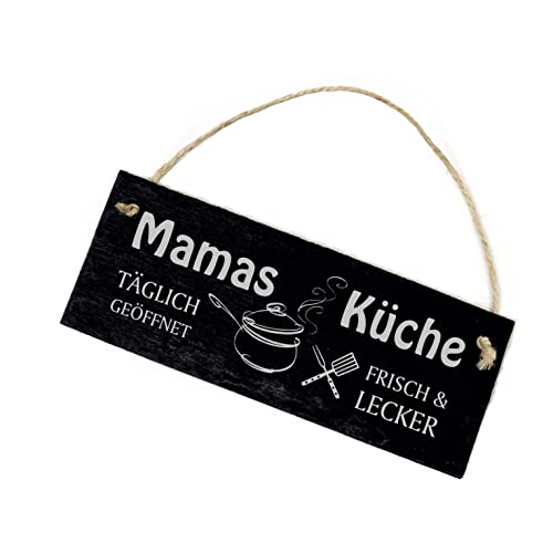 Mamas Küche Schild Türschild aus Schiefer graviert Schiefertafel Küchendeko 22 x 8 cm | Dekolando von DEKO-LANDO