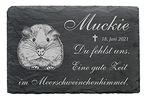 Meerschweinchen Gedenktafel Schiefer Tiergrabstein Grabstein wetterfest mit Wunschgravur Name Datum 22 x 16 cm Meerschweinchen Gedenktafel Schiefer Tiergrabstein Grabstein wetterfest mit Wunschgravur Name Datum 22 x 16 cm von DEKO-LANDO