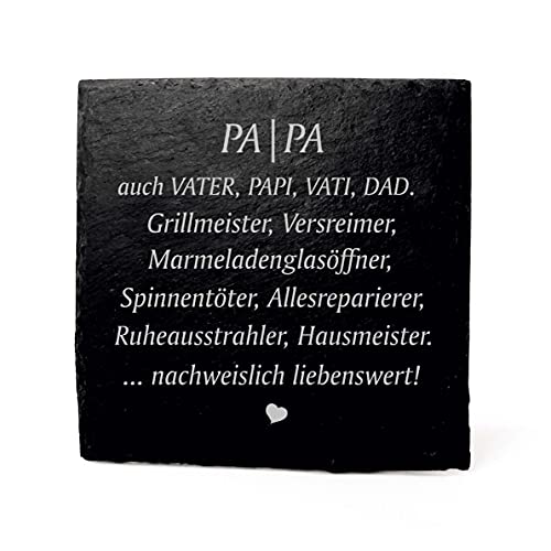 Papa Definition Untersetzer - aus Schiefer 11x11cm von DEKO-LANDO