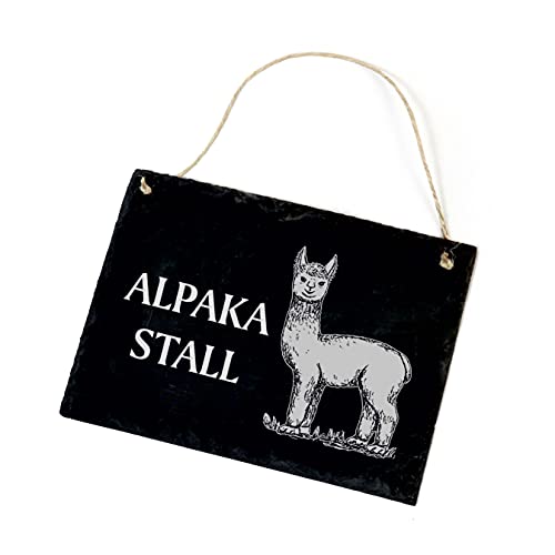 Schiefertafel Alpaka Stall - Schild 22 x 16 cm von DEKO-LANDO