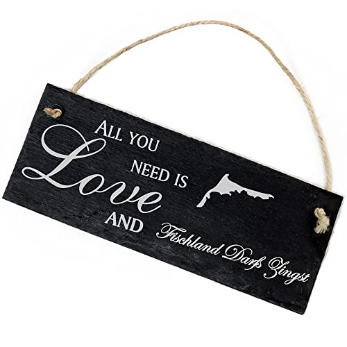 Schiefertafel Deko Fischland Darß Zingst Schild 22 x 8 cm - All you need is Love and Fischland Darß Zingst - Wanddeko Dekoration Türschild Schiefertafel Deko Fischland Darß Zingst Schild 22 x 8 cm - All you need is Love and Fischland Darß Zingst - Wanddeko Dekoration Türschild von DEKO-LANDO