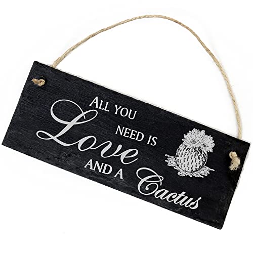 Schiefertafel Deko Kaktus Schild 22 x 8 cm - All you need is Love and a Cactus - Wanddeko Dekoration Türschild Schiefertafel Deko Kaktus Schild 22 x 8 cm - All you need is Love and a Cactus - Wanddeko Dekoration Türschild von DEKO-LANDO