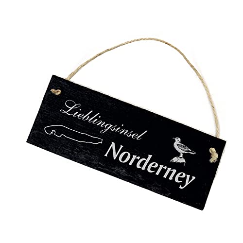 Lieblingsinsel Norderney - Schiefertafel graviert Schild Türschild 22x8cm | Dekolando von DEKO-LANDO