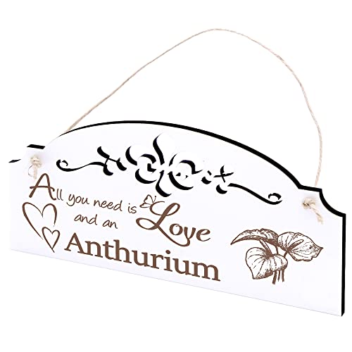 Schild Anthurie Flamingoblume Deko 20x10cm - All you need is Love and an Anthurium - Holz Wanddeko Dekoration Wand Schild Anthurie Flamingoblume Deko 20x10cm - All you need is Love and an Anthurium - Holz Wanddeko Dekoration Wand von DEKO-LANDO