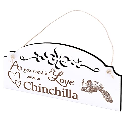 Schild Chinchilla Deko 20x10cm - All you need is Love and a Chinchilla - Holz Wanddeko Dekoration Wand Schild Chinchilla Deko 20x10cm - All you need is Love and a Chinchilla - Holz Wanddeko Dekoration Wand von DEKO-LANDO