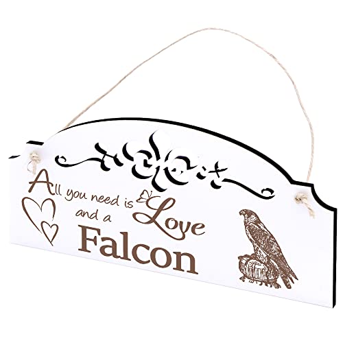 Schild Falke Deko 20x10cm - All you need is Love and a Falcon - Holz Wanddeko Dekoration Wand Schild Falke Deko 20x10cm - All you need is Love and a Falcon - Holz Wanddeko Dekoration Wand von DEKO-LANDO