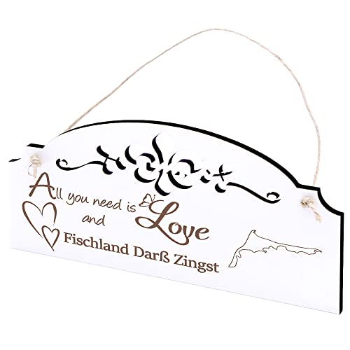 Schild Fischland Darß Zingst Deko 20x10cm - All you need is Love and Fischland Darß Zingst - Holz Wanddeko Dekoration Wand Schild Fischland Darß Zingst Deko 20x10cm - All you need is Love and Fischland Darß Zingst - Holz Wanddeko Dekoration Wand von DEKO-LANDO