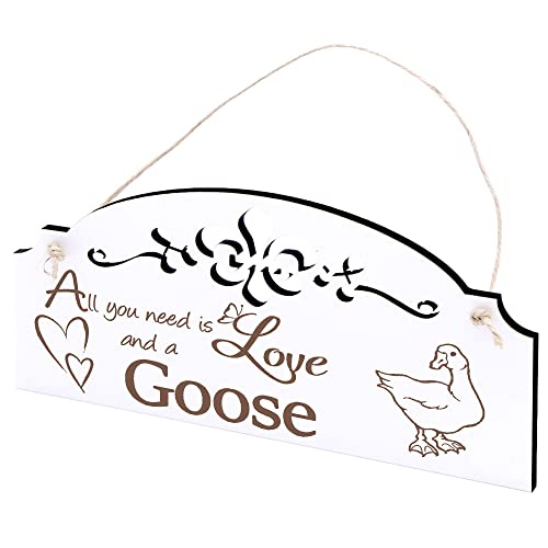 Schild Gans Deko 20x10cm - All you need is Love and a Goose - Holz Wanddeko Dekoration Wand Schild Gans Deko 20x10cm - All you need is Love and a Goose - Holz Wanddeko Dekoration Wand von DEKO-LANDO