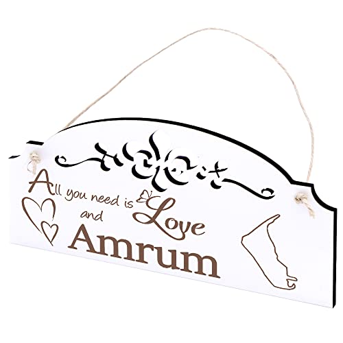 Schild Insel Amrum Deko 20x10cm - All you need is Love and Amrum - Holz Wanddeko Dekoration Wand Schild Insel Amrum Deko 20x10cm - All you need is Love and Amrum - Holz Wanddeko Dekoration Wand von DEKO-LANDO