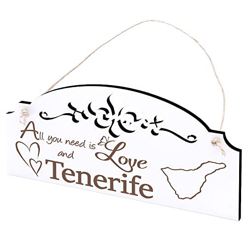 Schild Insel Teneriffa Deko 20x10cm - All you need is Love and Tenerife - Holz Wanddeko Dekoration Wand Schild Insel Teneriffa Deko 20x10cm - All you need is Love and Tenerife - Holz Wanddeko Dekoration Wand von DEKO-LANDO