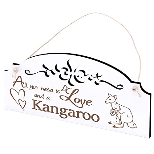Schild Känguru mit Baby Deko 20x10cm - All you need is Love and a Kangaroo - Holz Wanddeko Dekoration Wand Schild Känguru mit Baby Deko 20x10cm - All you need is Love and a Kangaroo - Holz Wanddeko Dekoration Wand von DEKO-LANDO