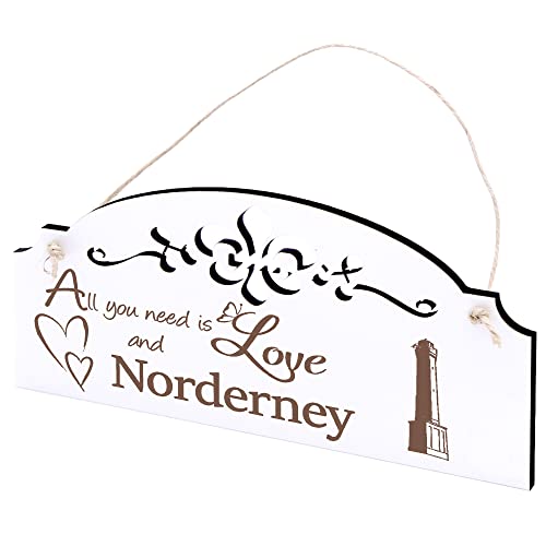 Schild Leuchtturm Norderney Deko 20x10cm - All you need is Love and Norderney - Holz Wanddeko Dekoration Wand Schild Leuchtturm Norderney Deko 20x10cm - All you need is Love and Norderney - Holz Wanddeko Dekoration Wand von DEKO-LANDO