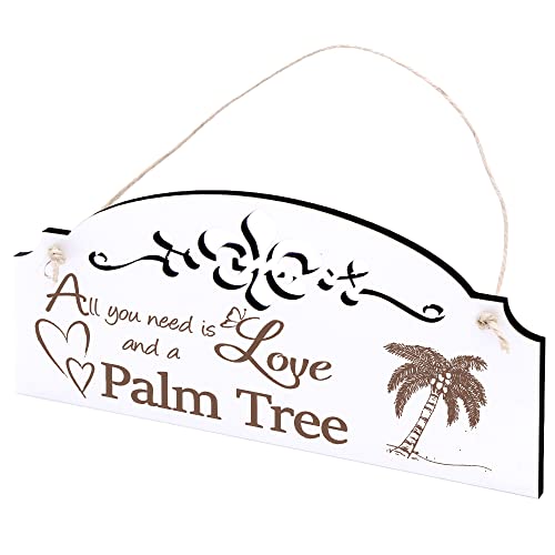Schild Palme Deko 20x10cm - All you need is Love and a Palm Tree - Holz Wanddeko Dekoration Wand Schild Palme Deko 20x10cm - All you need is Love and a Palm Tree - Holz Wanddeko Dekoration Wand von DEKO-LANDO