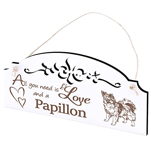 Schild Papillon Kontinentaler Zwergspaniel Deko 20x10cm - All you need is Love and a Papillon - Holz Wanddeko Dekoration Wand Schild Papillon Kontinentaler Zwergspaniel Deko 20x10cm - All you need is Love and a Papillon - Holz Wanddeko Dekoration Wand von DEKO-LANDO