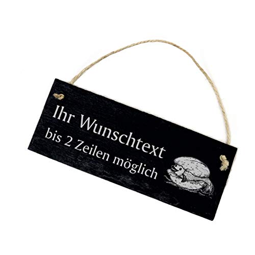 Schild Schiefertafel Gravur - Ihr Wunschtext - Fischbrötchen Dekoschild 22x8cm von DEKO-LANDO