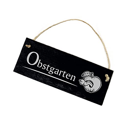 Schild Schiefertafel - Obstgarten - Schiefer Dekoschild graviert Gartenschild 22x8cm von DEKO-LANDO