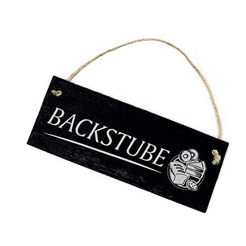 Schild Schiefertafel graviert - BACKSTUBE Bäckerei - Schiefer Türschild 22x8cm | Dekolando Home Accessoires von DEKO-LANDO