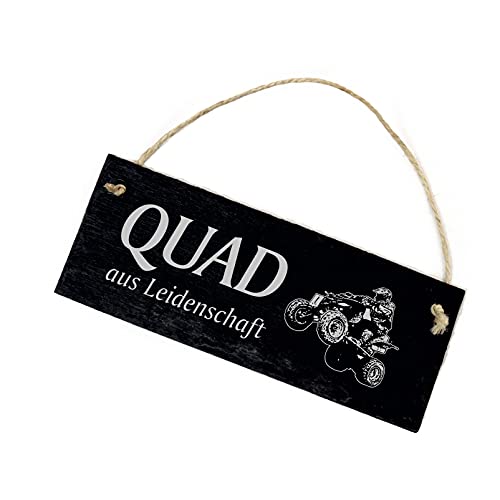 Schild Schiefertafel graviert - QUAD aus Leidenschaft - 4 Wheeler Schiefer Dekotafel 22x8cm | Dekolando Home Accessoires von DEKO-LANDO