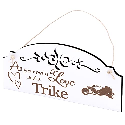 Schild Trike Deko 20x10cm - All you need is Love and a Trike - Holz Wanddeko Dekoration Wand Schild Trike Deko 20x10cm - All you need is Love and a Trike - Holz Wanddeko Dekoration Wand von DEKO-LANDO