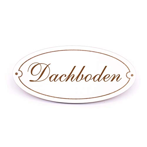 Dekolando Schild Türschild Oval - Dachboden - selbstklebend Hinweisschild Dekoschild 15x7cm von DEKO-LANDO