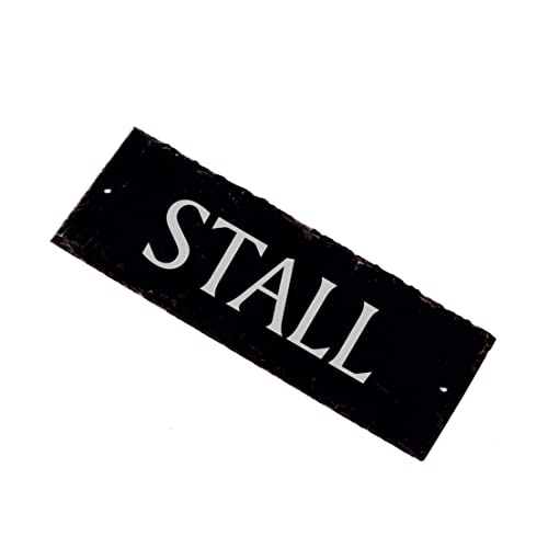 Stall Schild aus Schiefer graviert Stallschild - Stalltor Stallung Türschild 22 x 8 cm von DEKO-LANDO